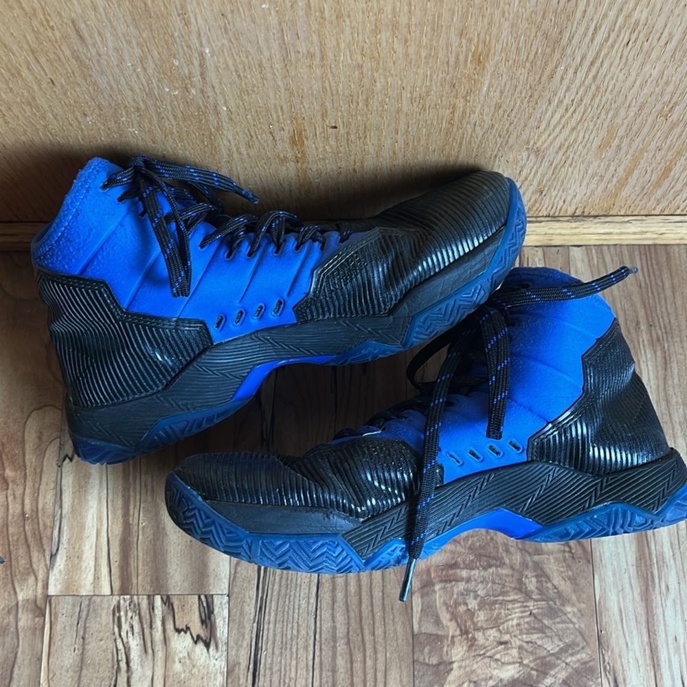 Under Armour SC Steph Curry 6 YOUTH High Top Sneakers shoes blue black VGUC
